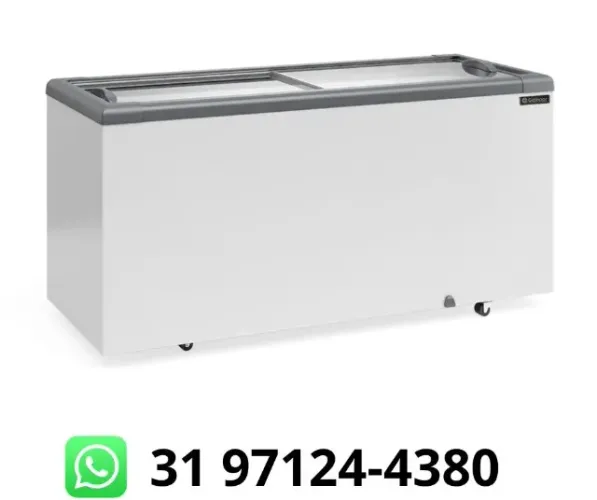 Freezer Horizontal Tampa De Vidro 505L Metalfrio Novo
