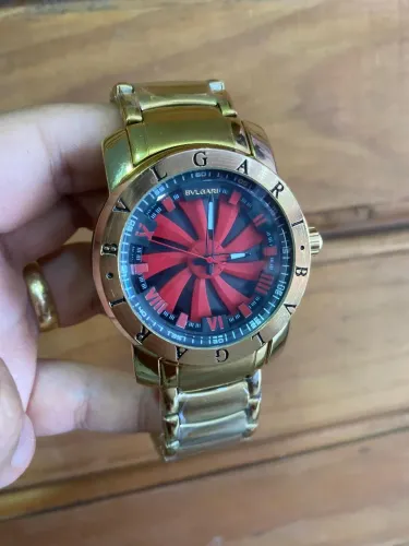 Relógio Masculino Espiral Viso Vermelho