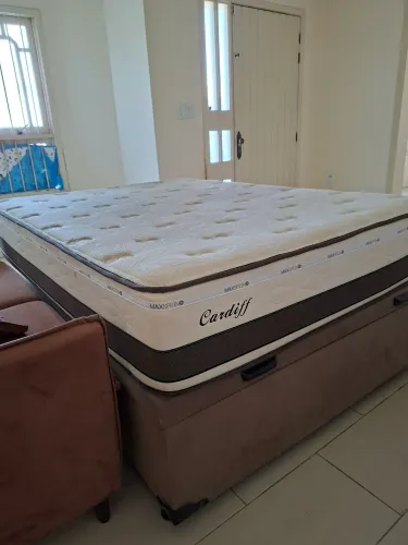 Colchão + Cama Box Baú Casal