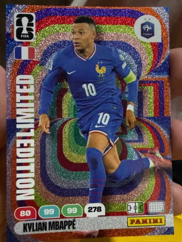 Carta Kylian Mbappé Limited Edition Panini Adrenalyn XL Copa do Mundo 2026