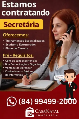 OPORTUNIDADE DE EMPREGO - SECRETÁRIA / ASSISTENTE ADMINISTRATIVO