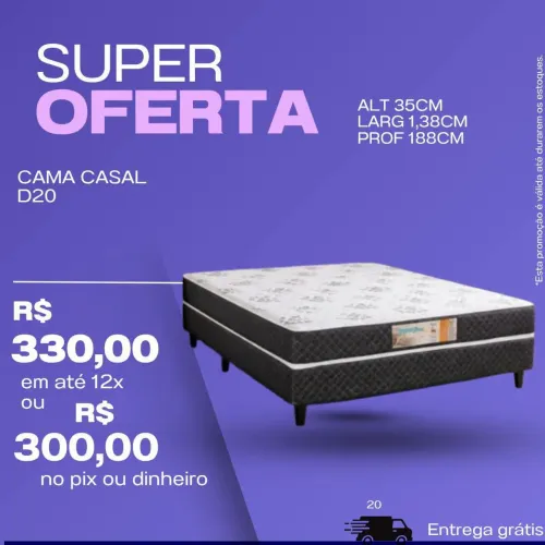 Cama Box casal D20 - pronta entrega