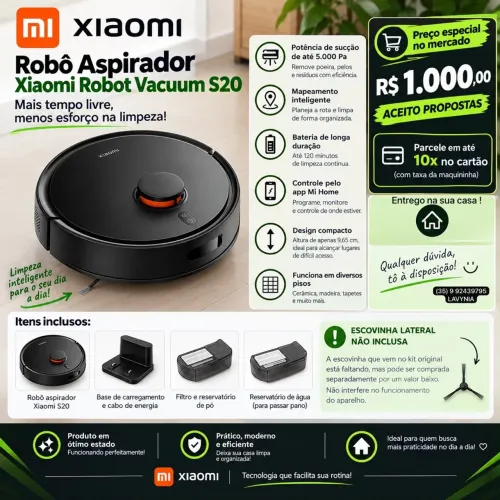 ROBÔ ASPIRADOR DE PÓ INTELIGENTE XIAOME S20