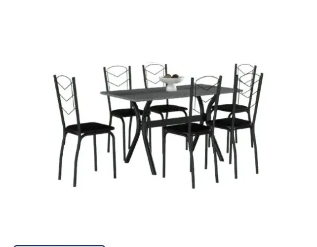 Mesa de mármore com 6 cadeiras