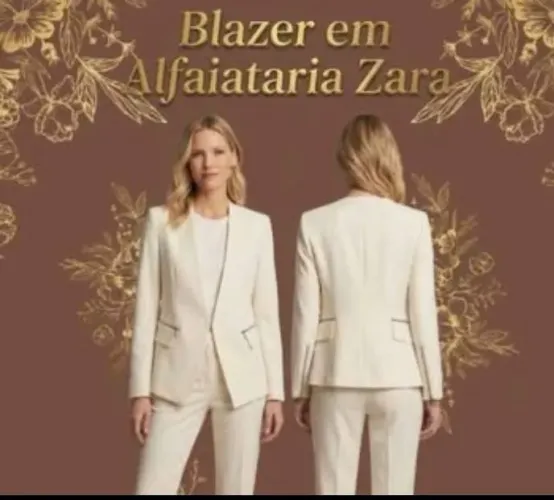 Blazer feminino em crepe da Zara - Alfaiataria premium