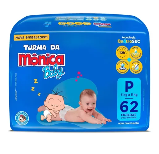 Fralda P 62 fraldas
