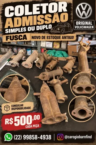 Coletor Admissão Carburador Fusca Original Vw Novo Estoque Antigo