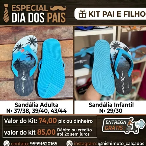 Kit sandália pai e filh