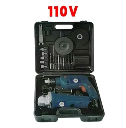 kit esmerilhadeira e furadeira 110v com maleta