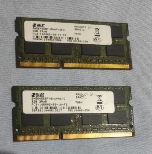 MEMÓRIA DDR3 NOTEBOOK 4GB DUAS UNIDADES DE 2GS