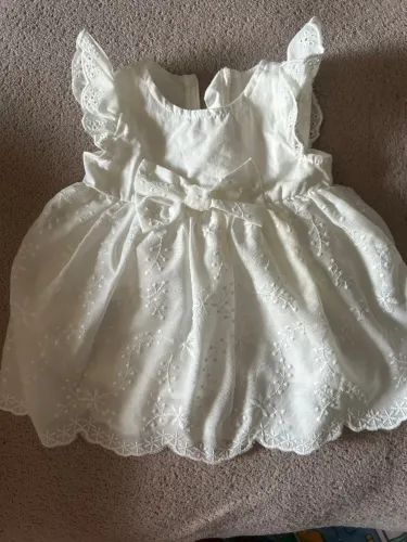 Vestido branco bebê 0-5 meses