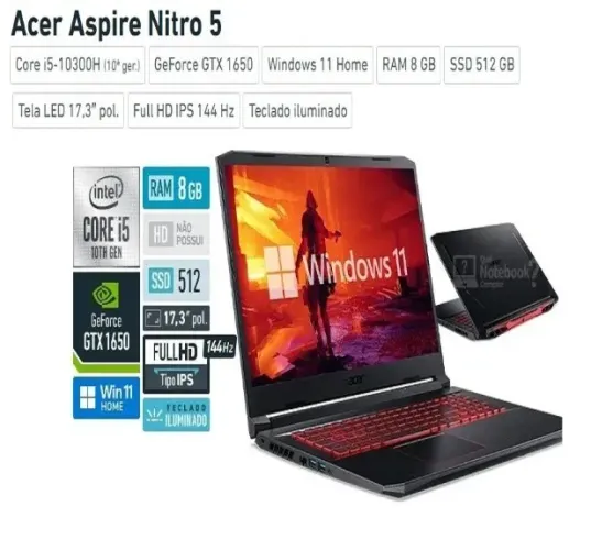 NOTEBOOK ACER NITRO 5 ( TELA 17 POLEGADAS )