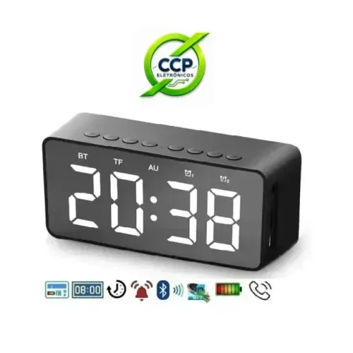 Rádio Relógio Altomex Al-8385 Despertador Com Visor Led cartão Sd e Bluetooth
