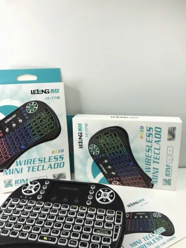 MINI TECLADO COM TOUCH PAD WIRESLESS SEM FIO LED