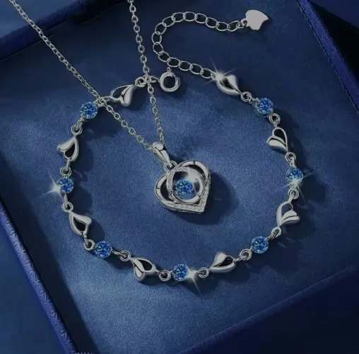 Kit Colar + Pulseira Feminina Prata 925