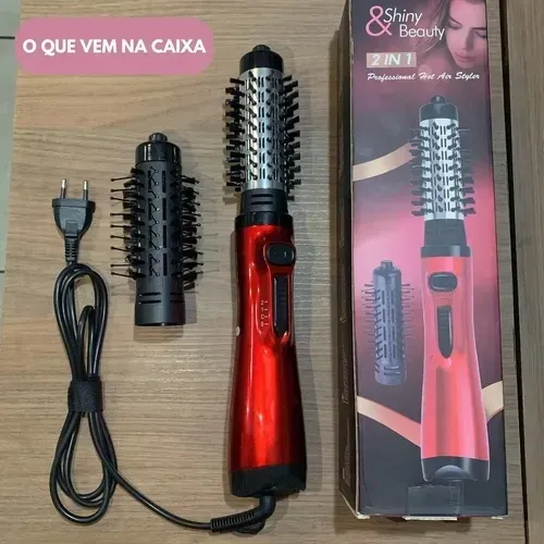 Escova Secadora 2 em 1 Shiny Beauty - Alisa, Modela e Seca Cabelo