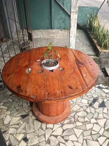 Mesa carretel vazada para plantas ou bebidas