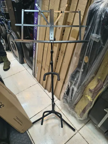 Suporte de chão com suporte de partituras combo violão folk clássico guitarra baixo