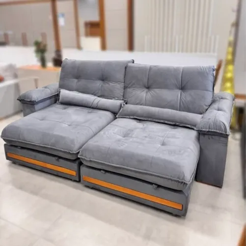 Sofá Retrátil e Reclinável 2,90 Metros Veludo CONFORTO E QUALIDADE !!