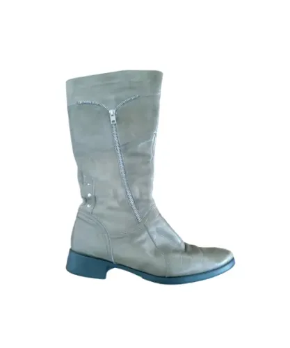 Bota feminina cano longo couro legítimo dazzani n35