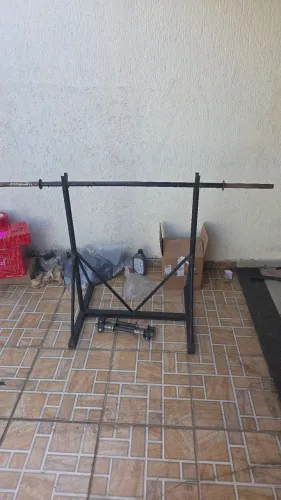 Suporte barra, barra, halteres e barra