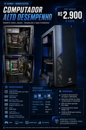 Pc Gamer com Placa de vídeo 5060