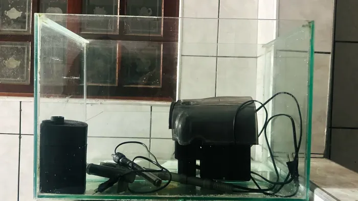 Aquário completo com sistema de filtragem 