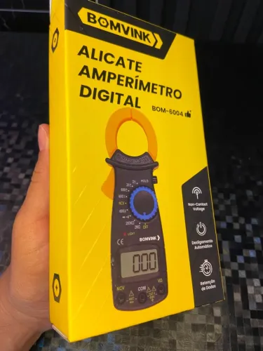 Alicate Amperímetro Digital Multímetro Detector de Tensão - BOM-6004 BomVink