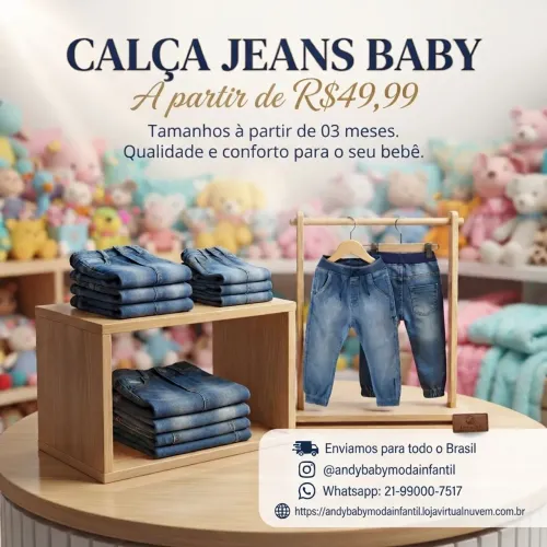CALÇAS JEANS BEBÊ SUNPLACE 