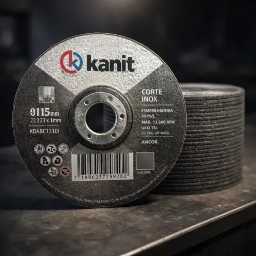 KIT COM 10 DISCOS DE CORTE INOX KANIT 115 X 22.23 X 1MM MODELO KDABC 11510I