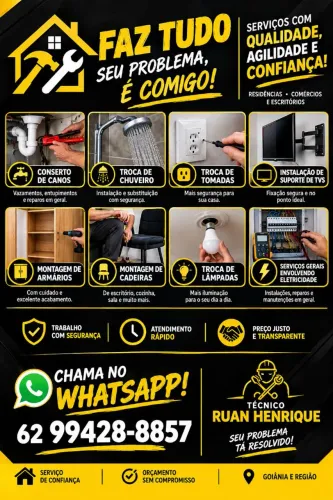 Faz tudo, concerto e reparo em geral.