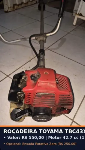 Roçadeira a Gasolina Toyama TBC43X 42.7cc 1.7HP