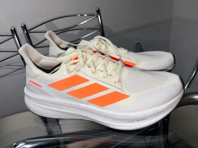 adidas Tênis de corrida masculino Ultraboost Ultra Boost 5X - Branco - TAM 45