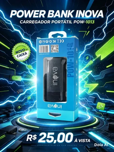 Power Bank Inova POW-1013 ? Carregador Portátil Preto