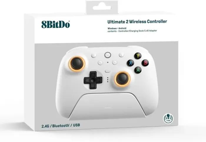 Controle Bluetooth 8BitDo Ultimate 2 (Branco)