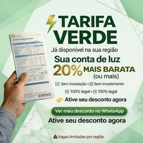 TARIFA VERDE SOLAR | Desconto direto na sua conta de luz