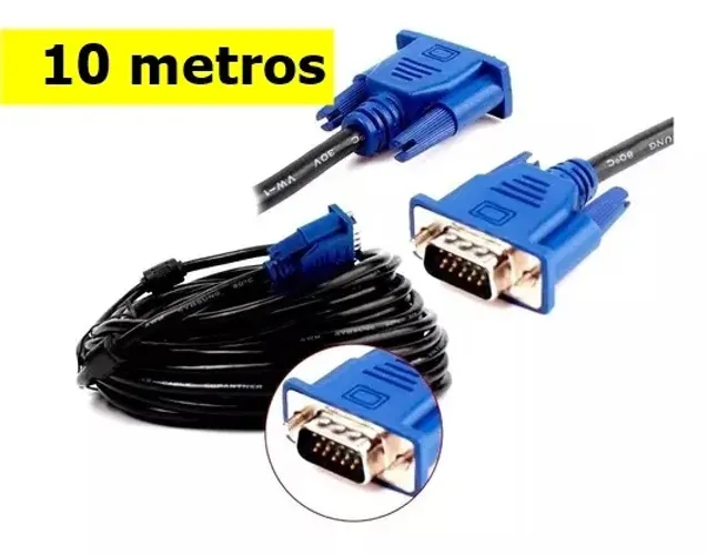 Cabo Vga 10 metros, entregamos e ac. cartões