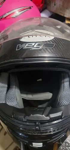 Capacete moto Vega Elite com viseira solar em fibra de carbono