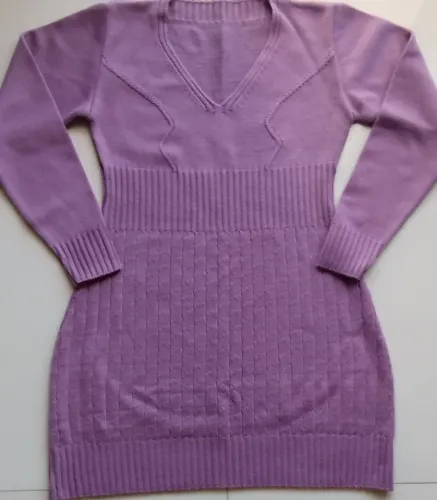 Vestido Inverno Tam 38 de fio lilás.