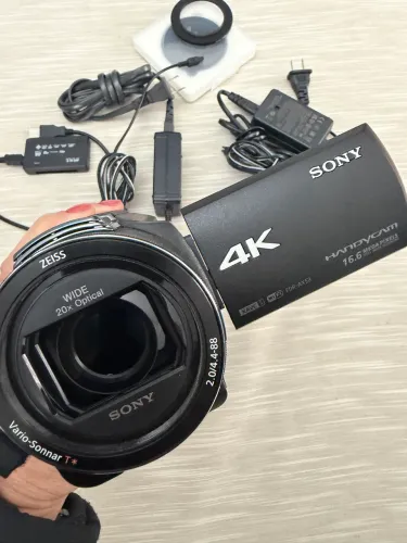 câmera filmadora sony handycam 4k, modelo far-ax53 novíssima