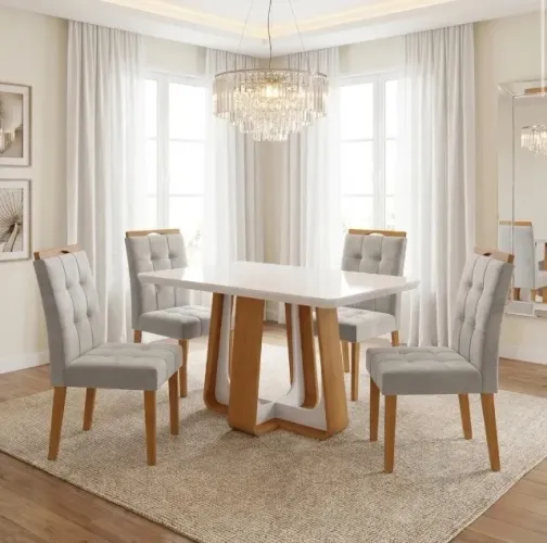 Conjunto de Jantar Lucca 4 Lugares