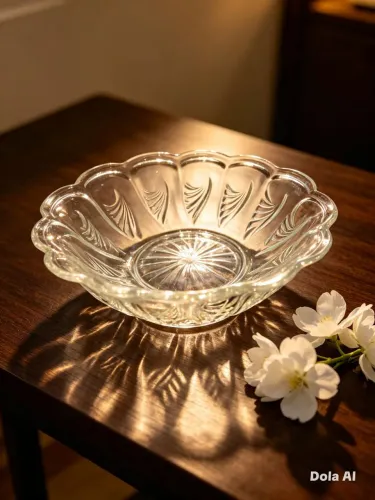 Travessa fruteira de vidro anos 70 ,25 cm diâ.