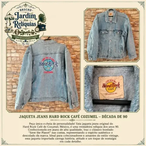 Jaqueta Jeans Hard Rock Café Cozumel ,decada de 90