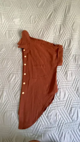 Camiseta La Tenda - Cor: Marrom | Tam. P | Linho, Modal e Viscose