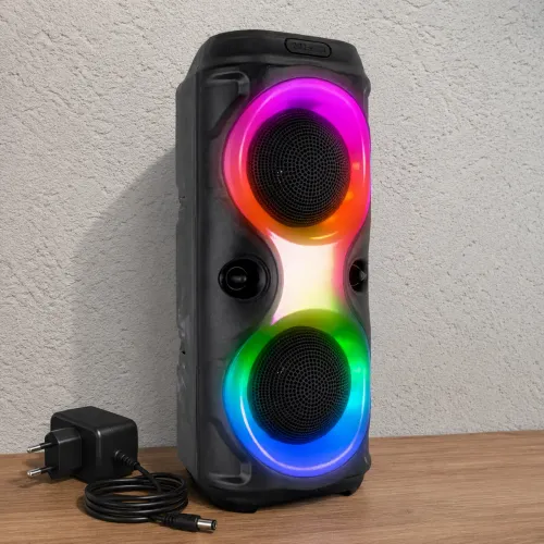 Caixa de som Bluetooth Portátil Com Led 30w