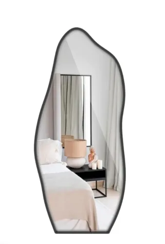 Espelho grande corpo inteiro de parede 170 X 70 cm luxo, com moldura cor preta