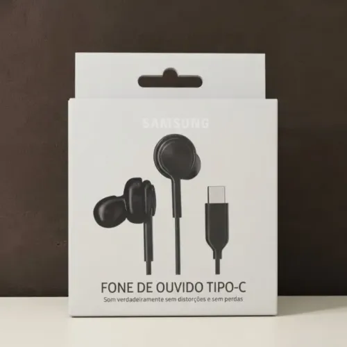 FONE DE OUVIDO COM FIO TIPO C - Faço entrega