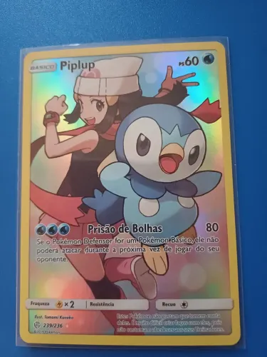 Cartao Pokemon Piplup NM colecao eclipse cósmico