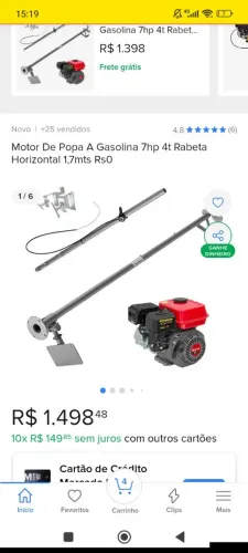 Motor rabeta semi novo (barco)