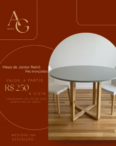 Mesa de Jantar Trançada Redonda